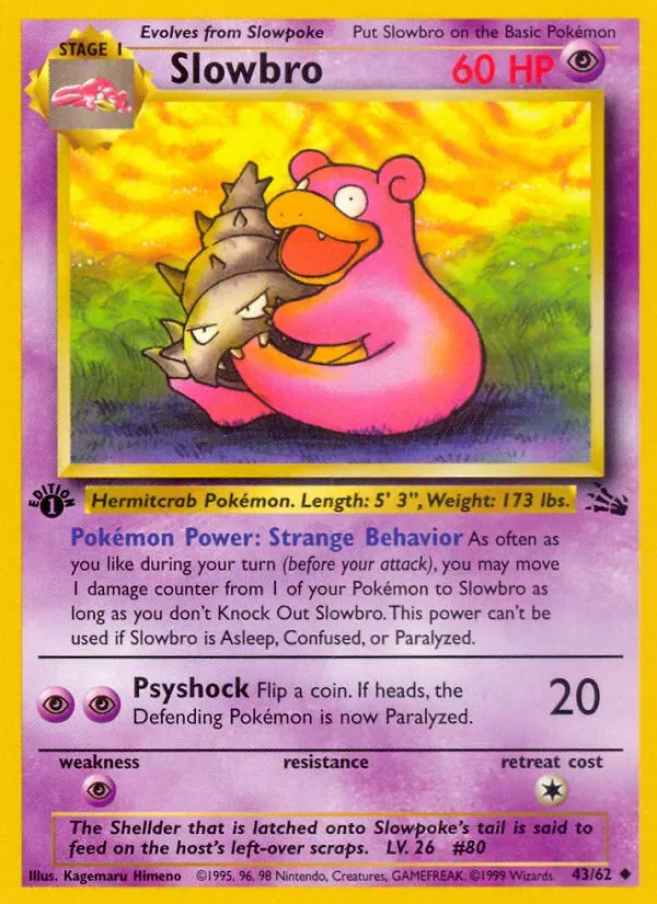 Fossil 英語版 Slowbro 43 カード表面