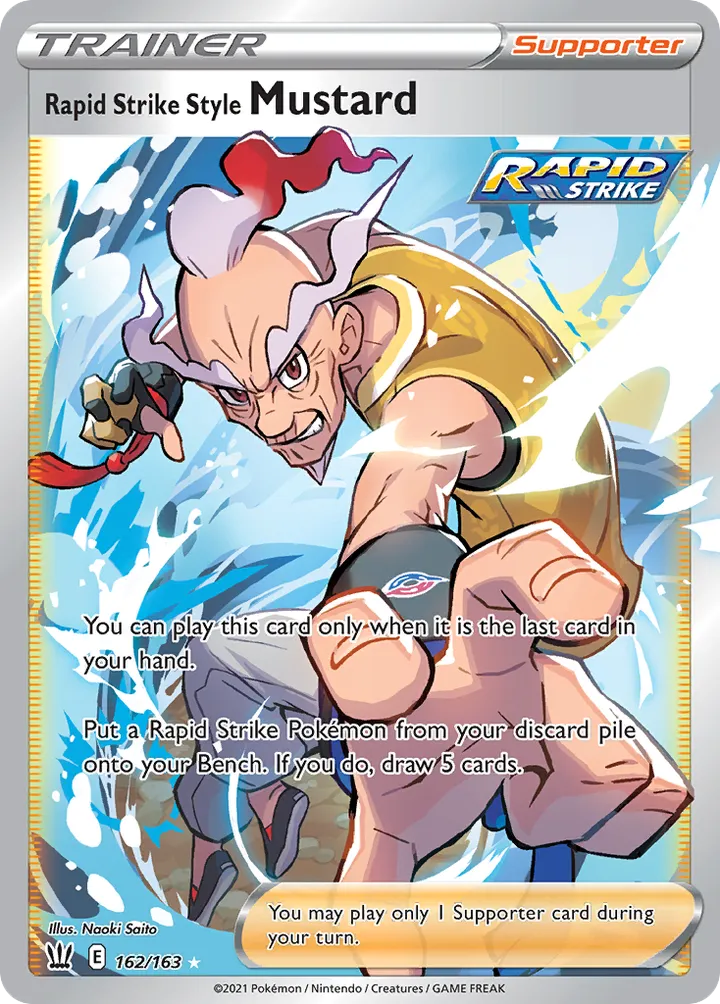 Sword & Shield—Battle Styles 영어판 Rapid Strike Style Mustard 162 카드 앞면