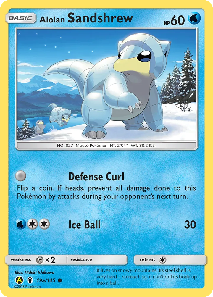 Sun & Moon—Guardians Rising 영어판 Alolan Sandshrew 19a 카드 앞면