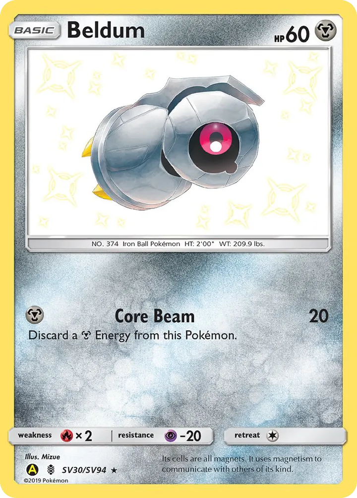 Front of Beldum SV30, Hidden Fates English