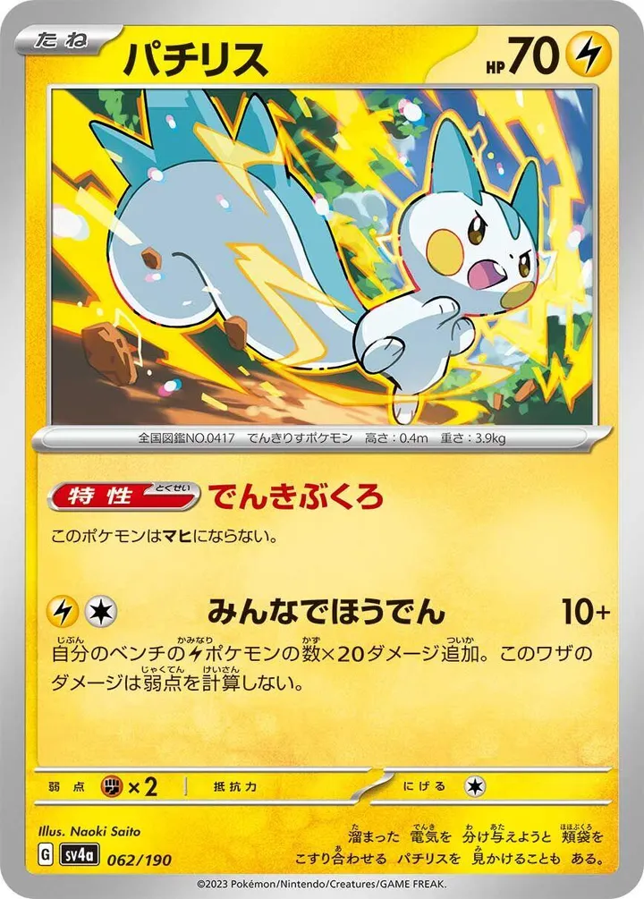 Front of Pachirisu 62, シャイニートレジャーex Japanese