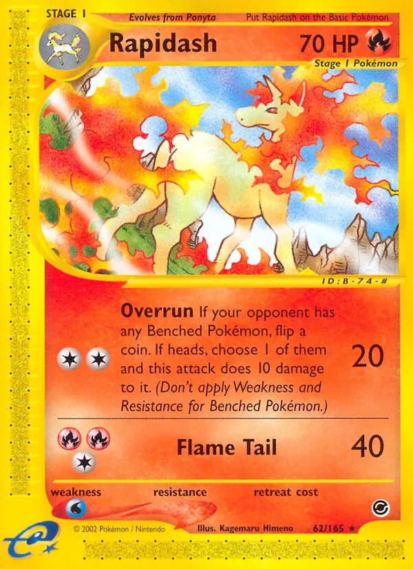 Expedition Base Set 英語版 Rapidash 62 カード表面