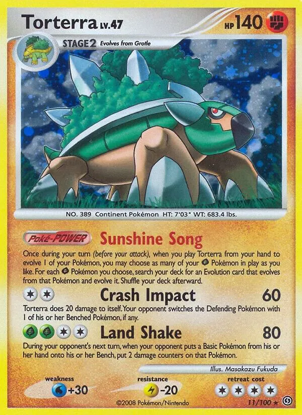 Front of Torterra 11, Diamond & Pearl—Stormfront English