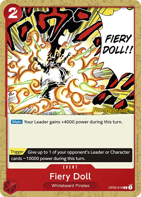 Pillars of Strength 英語版 Fiery Doll OP03-019 · プレリリース カード表面