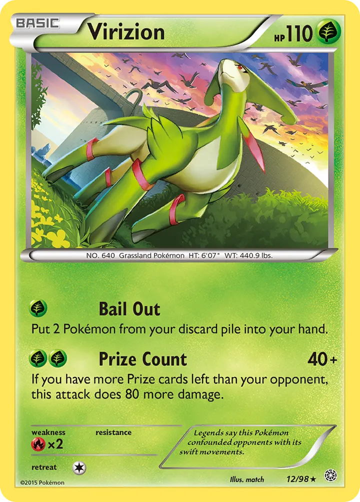 XY—Ancient Origins 영어판 Virizion 12 카드 앞면