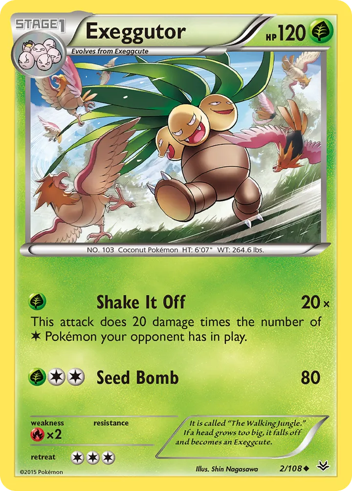 XY—Roaring Skies 英語版 Exeggutor 2 カード表面