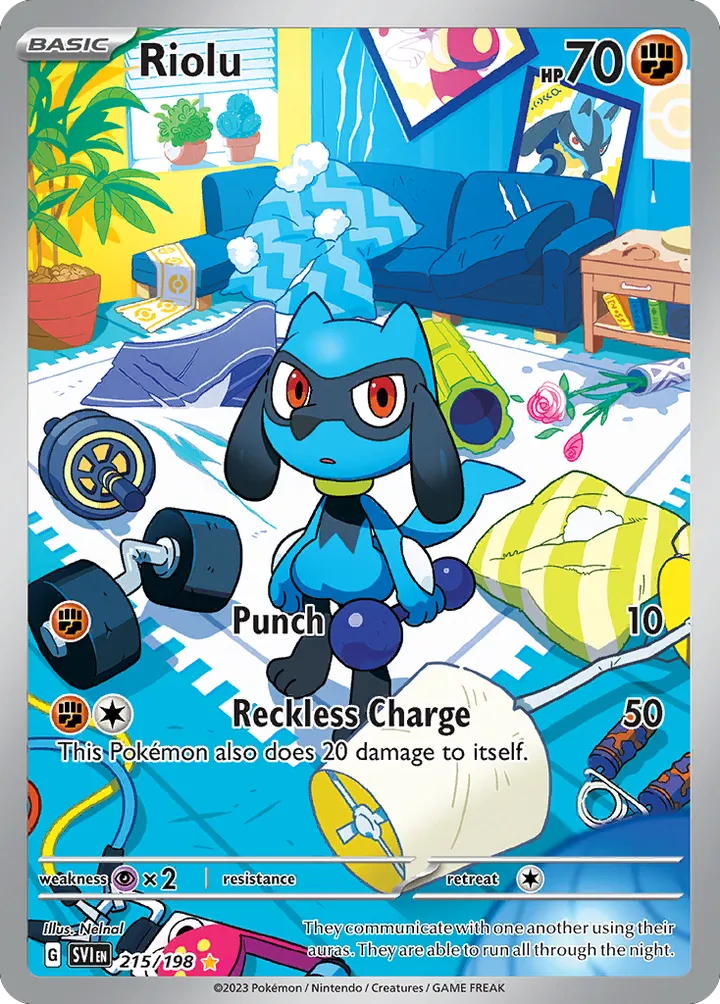 Scarlet & Violet 英語版 Riolu 215 カード表面