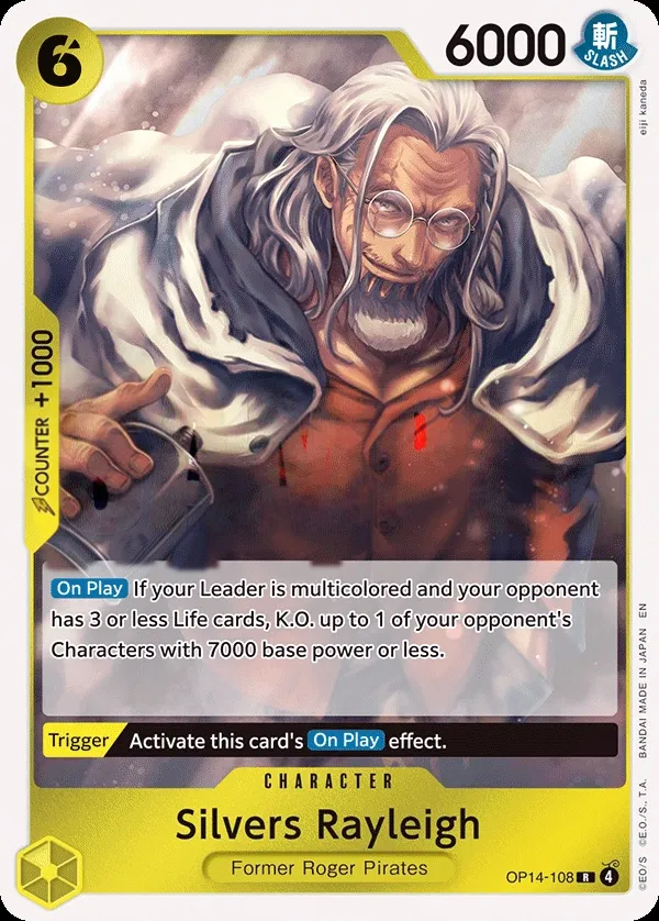 The Azure Sea's Seven 英語版 Silvers Rayleigh OP14-108 カード表面