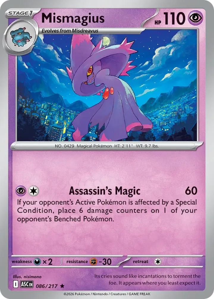 Mega Evolution—Ascended Heroes 영어판 Mismagius 86 카드 앞면