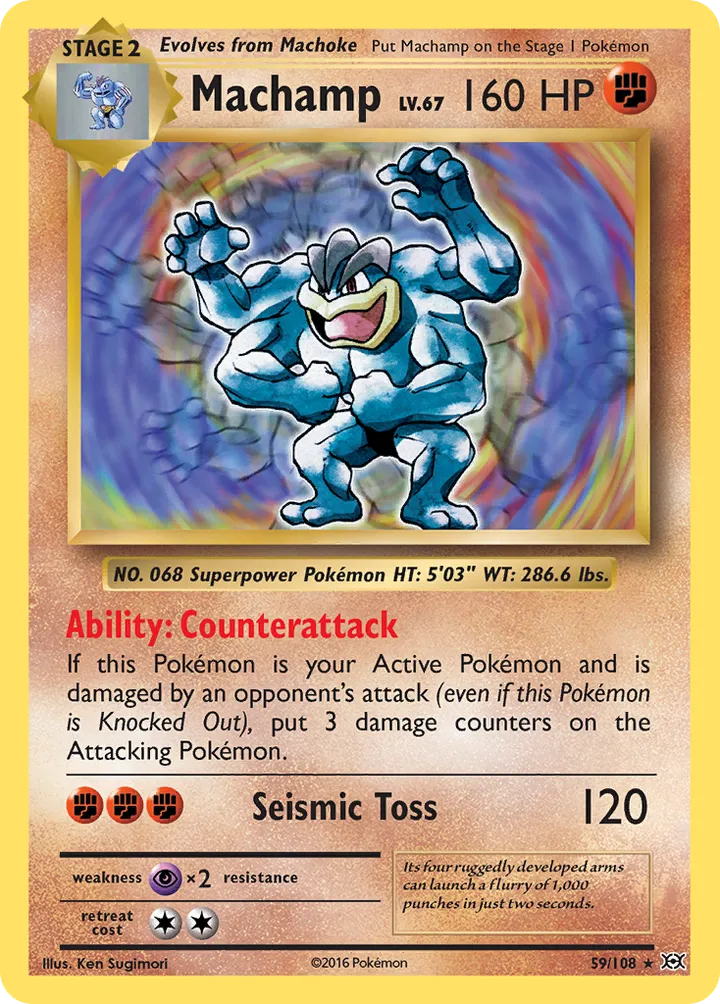 XY—Evolutions 영어판 Machamp 59 카드 앞면