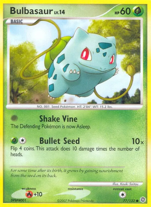 Diamond & Pearl—Secret Wonders 영어판 Bulbasaur 77 카드 앞면