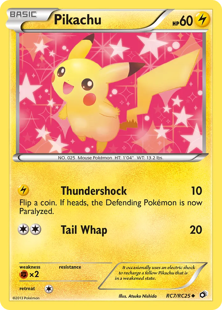 Front of Pikachu RC7, Black & White—Legendary Treasures English