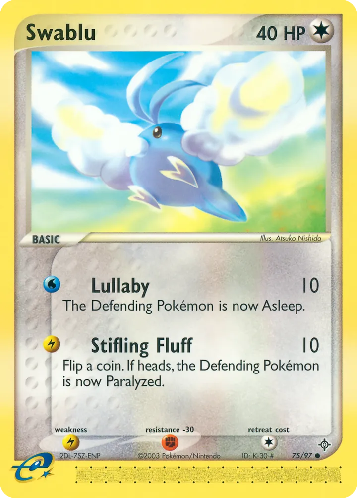 EX Dragon 영어판 Swablu 75 카드 앞면