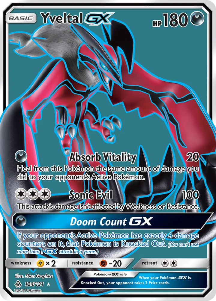Sun & Moon—Forbidden Light 영어판 Yveltal-GX 124 카드 앞면