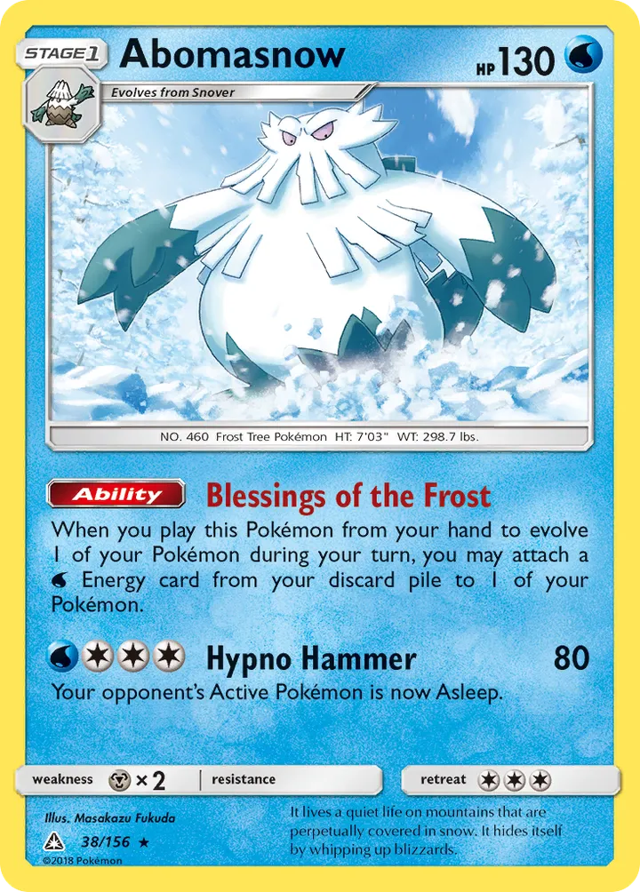 Sun & Moon—Ultra Prism 영어판 Abomasnow 38 카드 앞면