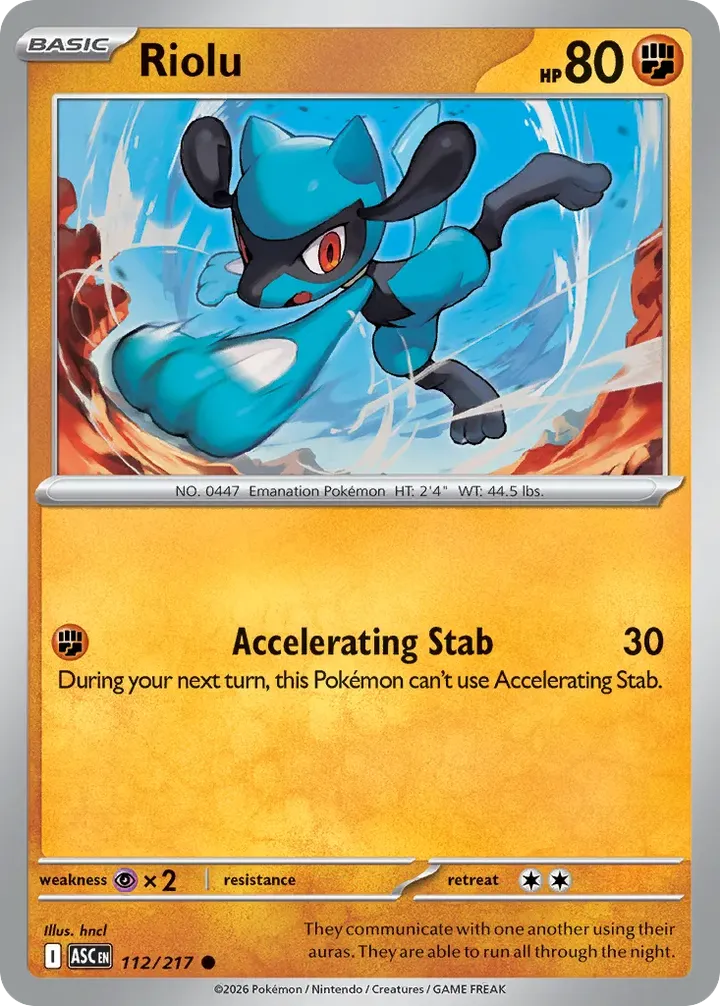 Mega Evolution—Ascended Heroes 영어판 Riolu 112 카드 앞면