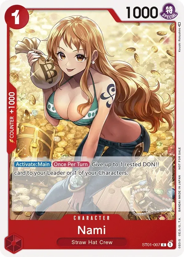 Straw Hat Crew 英語版 Nami ST01-007 · パラレル 2 カード表面