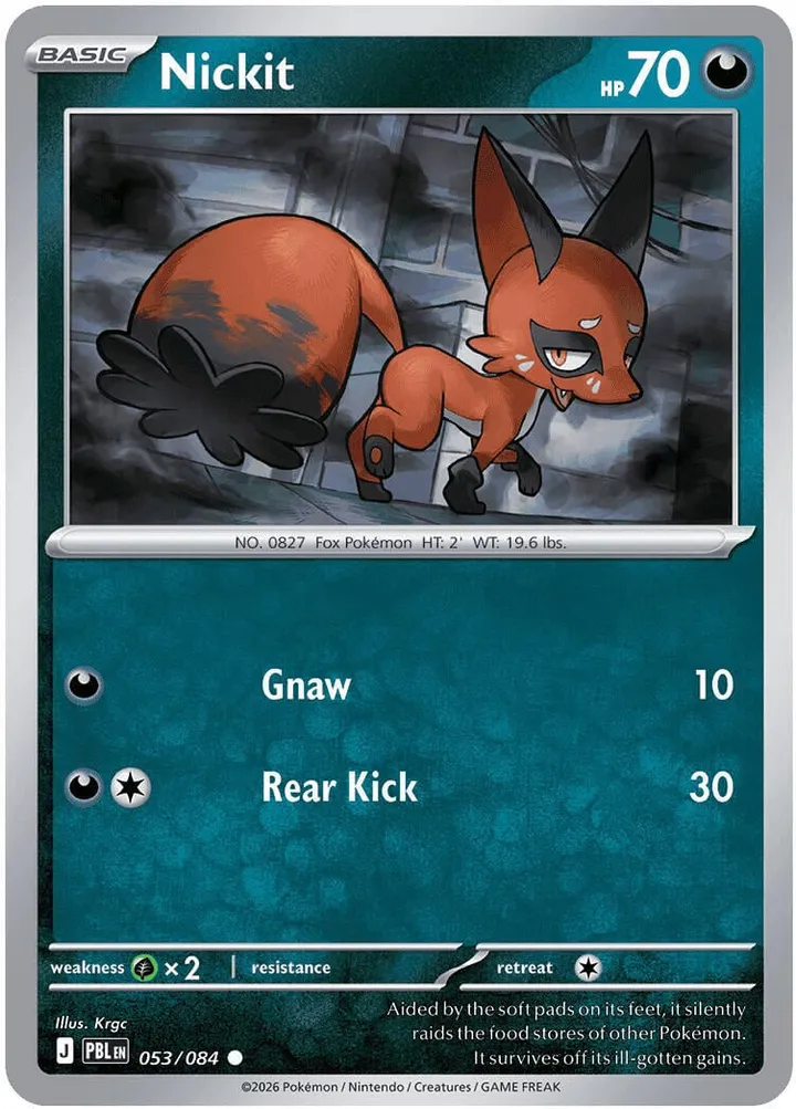 Mega Evolution—Pitch Black 영어판 Nickit 53 카드 앞면