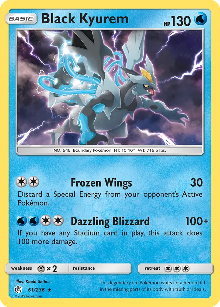 Sun & Moon—Cosmic Eclipse 영어판 Black Kyurem 61 카드 앞면