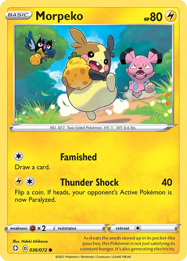 Shining Fates 영어판 Morpeko 36 카드 앞면