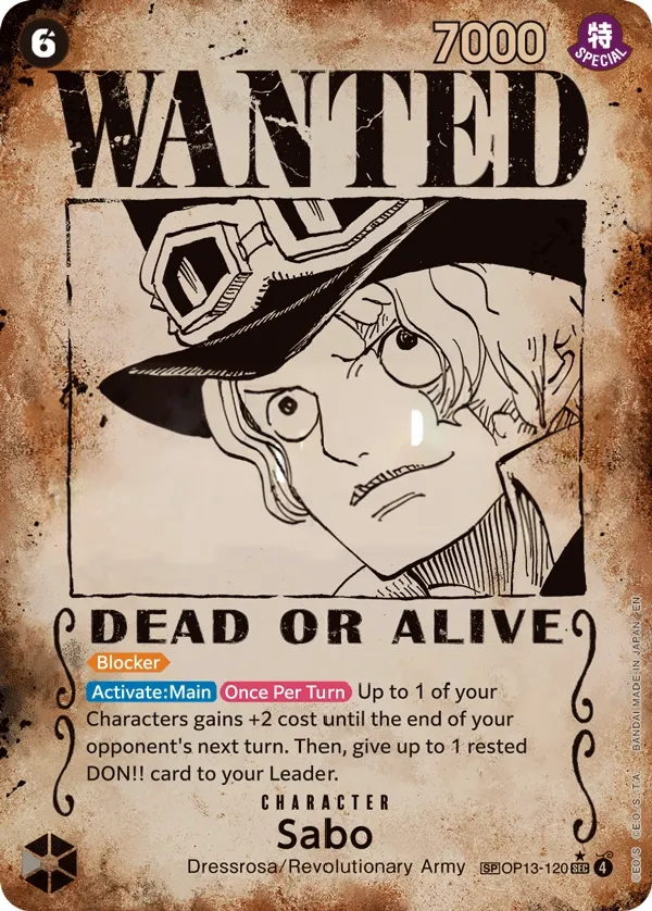Carrying on His Will 英語版 Sabo OP13-120 · パラレル 4 カード表面