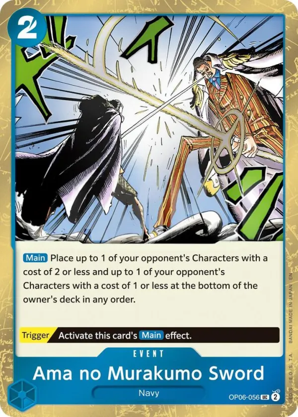 Wings of the Captain 영어판 Ama no Murakumo Sword OP06-056 · 재록 2 · 해적 카드 앞면