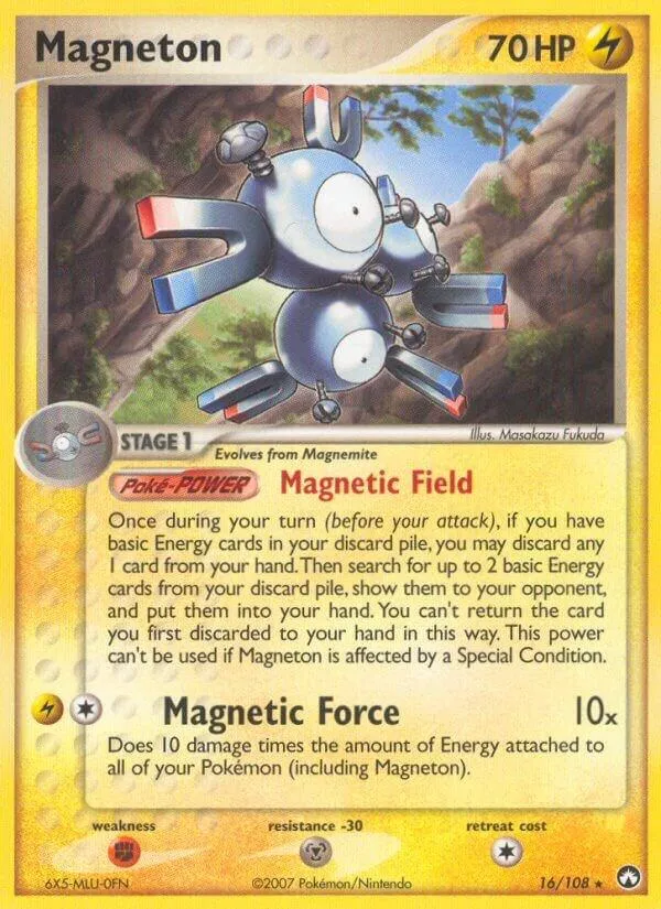 EX Power Keepers 영어판 Magneton 16 카드 앞면