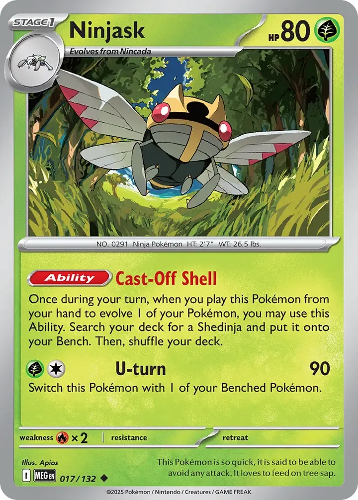 Mega Evolution 영어판 Ninjask 17 카드 앞면
