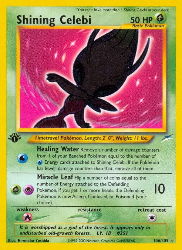 Neo Destiny 영어판 Shining Celebi 106 카드 앞면
