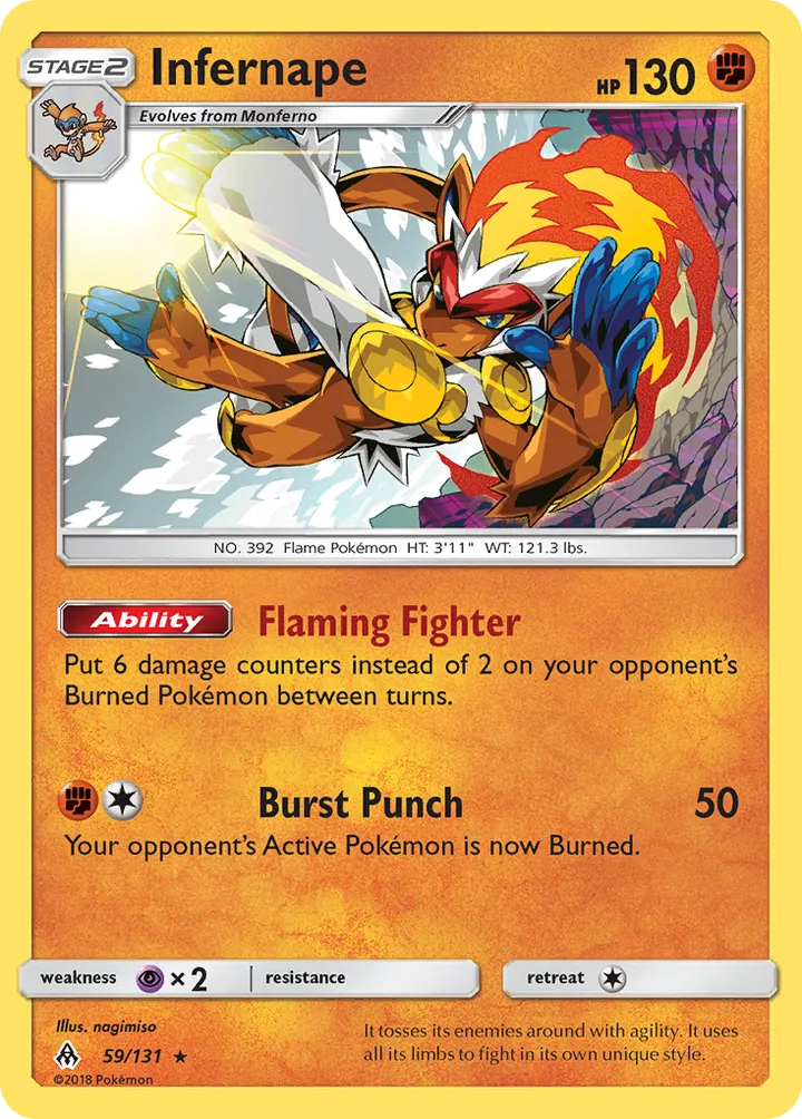 Sun & Moon—Forbidden Light 영어판 Infernape 59 카드 앞면
