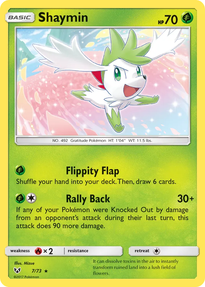Shining Legends 英語版 Shaymin 7 カード表面