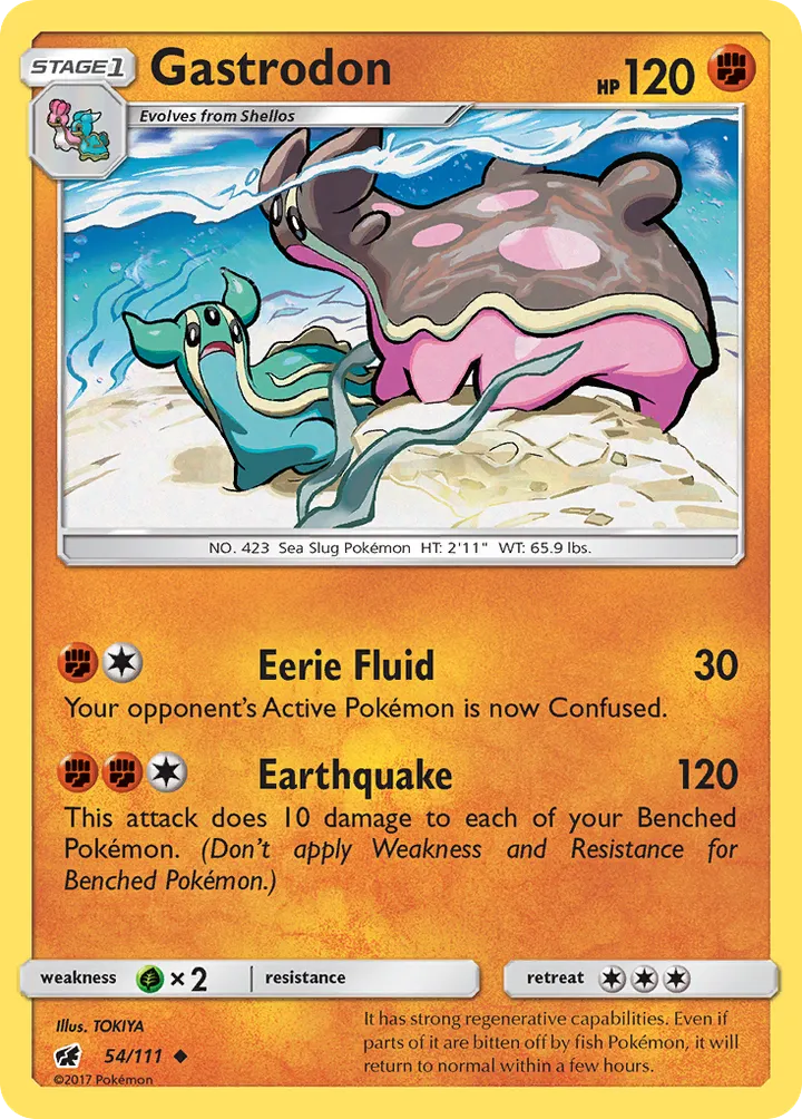 Sun & Moon—Crimson Invasion 영어판 Gastrodon 54 카드 앞면