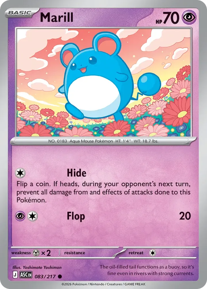 Mega Evolution—Ascended Heroes 영어판 Marill 83 카드 앞면