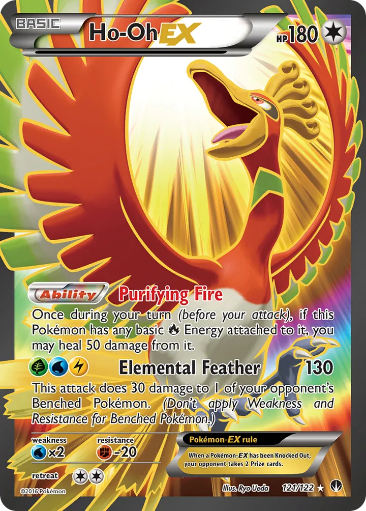 XY—BREAKpoint 영어판 Ho-Oh-EX 121 카드 앞면