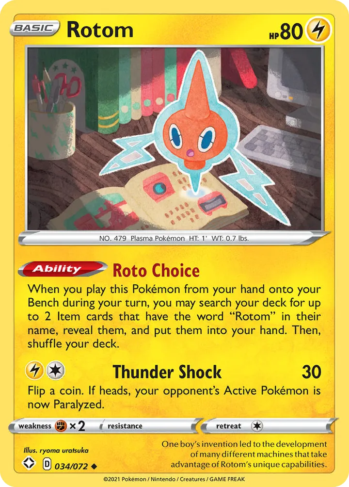 Shining Fates 영어판 Rotom 34 카드 앞면