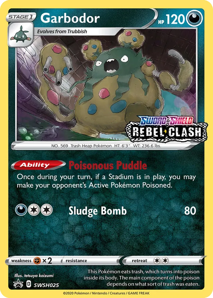 SWSH Black Star Promos 영어판 Garbodor SWSH025 카드 앞면