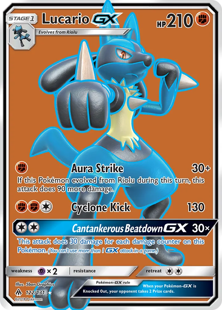 Sun & Moon—Forbidden Light 英語版 Lucario-GX 122 カード表面