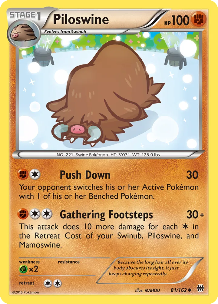 XY—BREAKthrough 英語版 Piloswine 81 カード表面