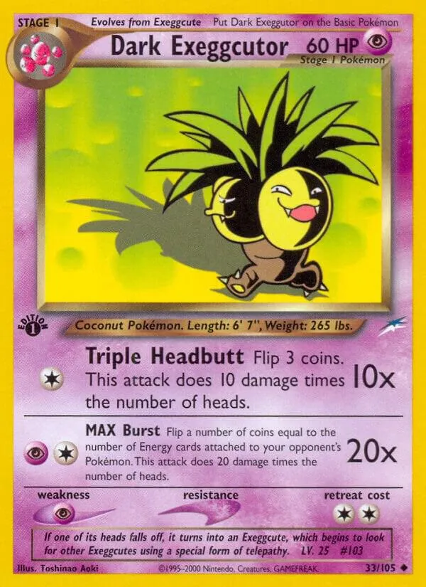Neo Destiny 영어판 Dark Exeggcutor 33 카드 앞면
