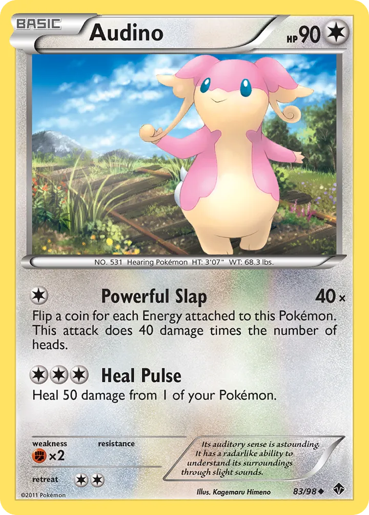 Black & White—Emerging Powers 영어판 Audino 83 카드 앞면