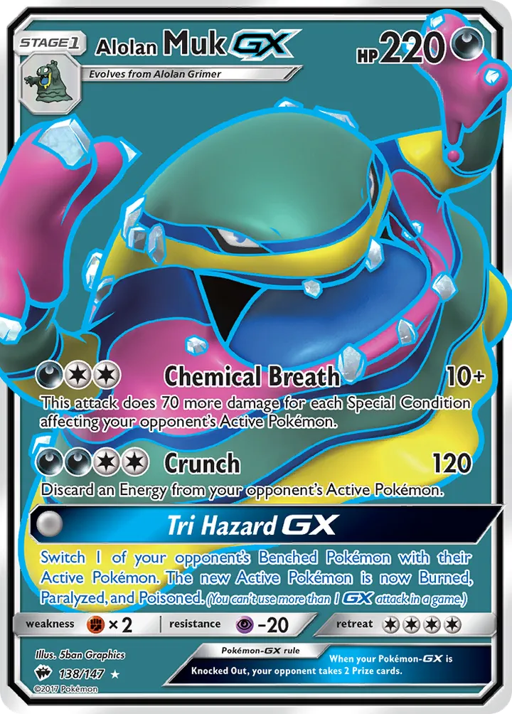 Sun & Moon—Burning Shadows 영어판 Alolan Muk-GX 138 카드 앞면