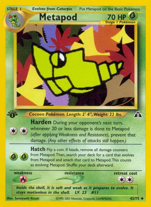 Neo Discovery 英語版 Metapod 42 カード表面