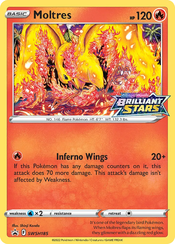 SWSH Black Star Promos 영어판 Moltres SWSH185 카드 앞면