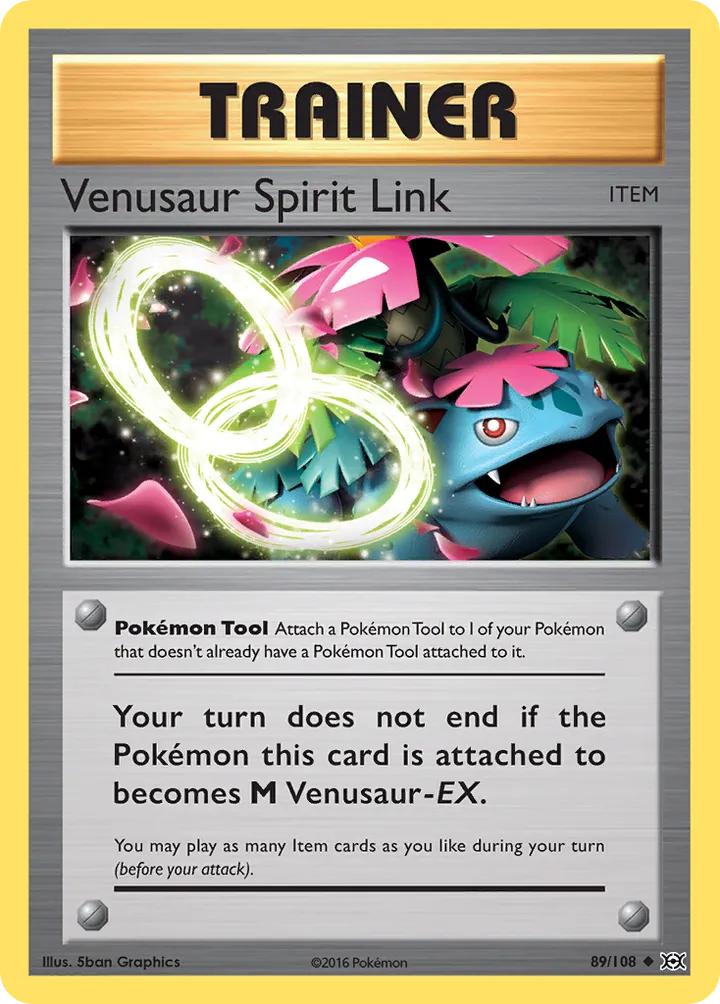 XY—Evolutions 영어판 Venusaur Spirit Link 89 카드 앞면