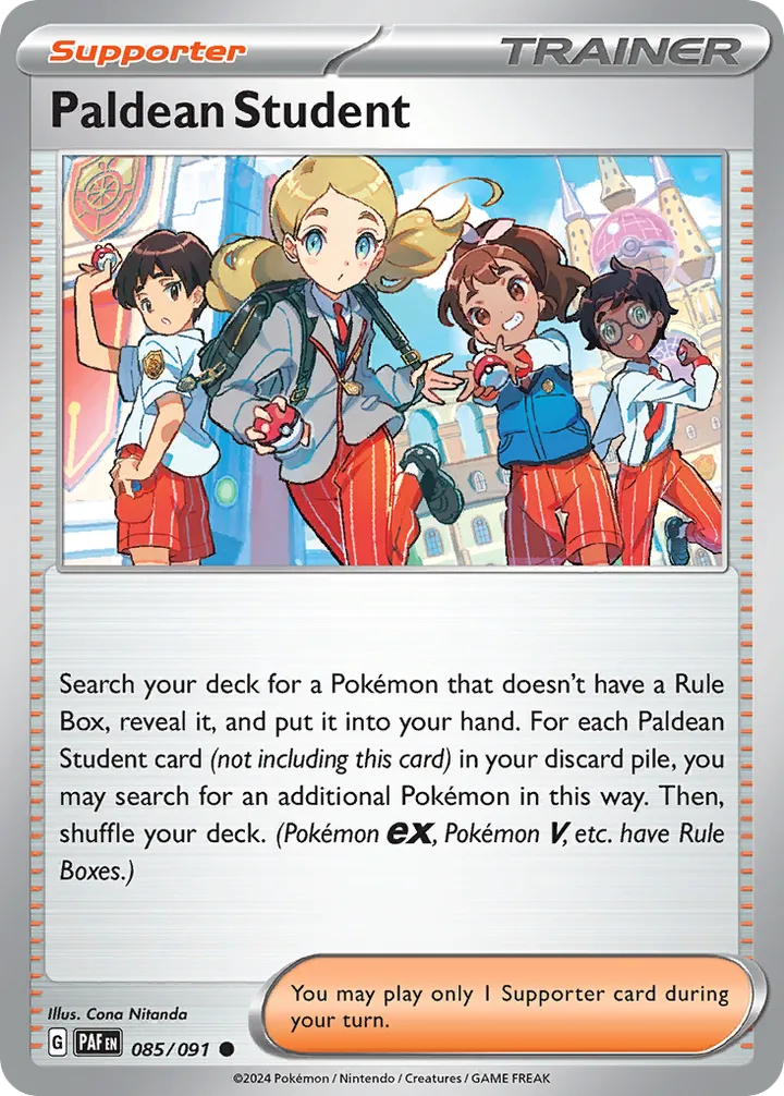 Scarlet & Violet—Paldean Fates 영어판 Paldean Student 85 카드 앞면