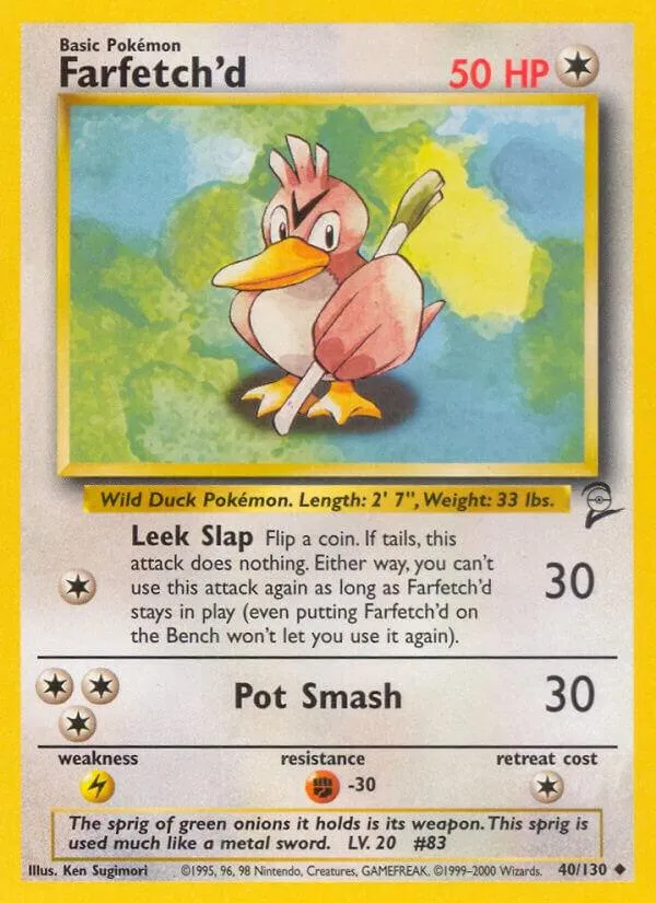 Base Set 2 英語版 Farfetch'd 40 カード表面