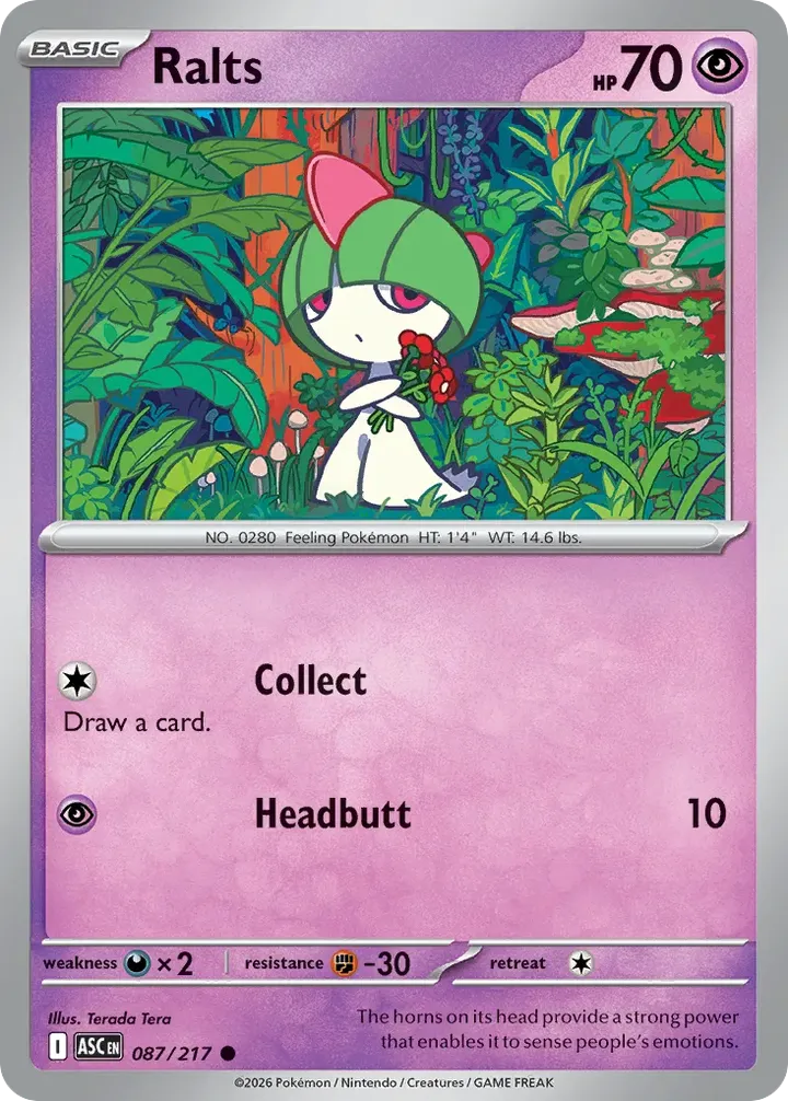 Mega Evolution—Ascended Heroes 英語版 Ralts 87 カード表面