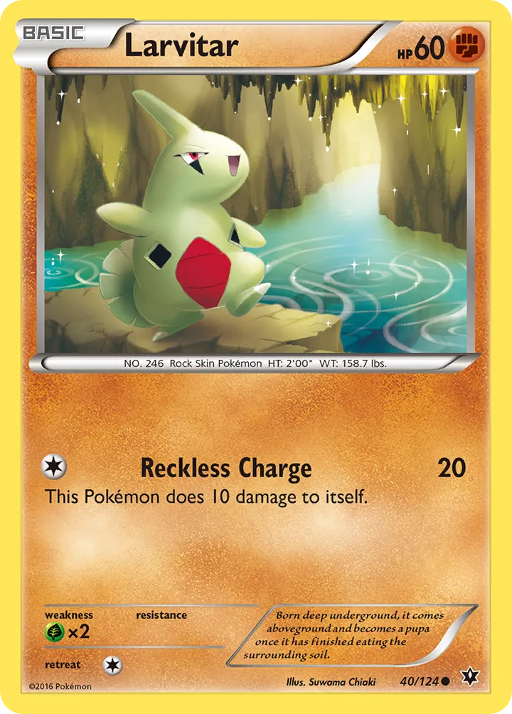 XY—Fates Collide 영어판 Larvitar 40 카드 앞면