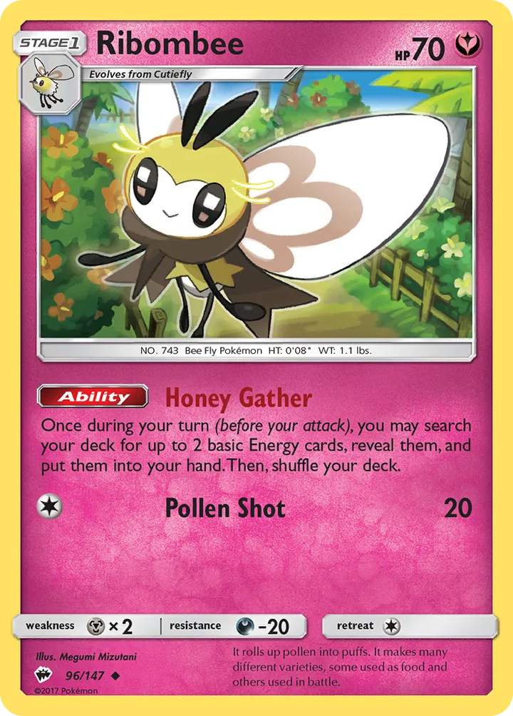 Sun & Moon—Burning Shadows 英語版 Ribombee 96 カード表面