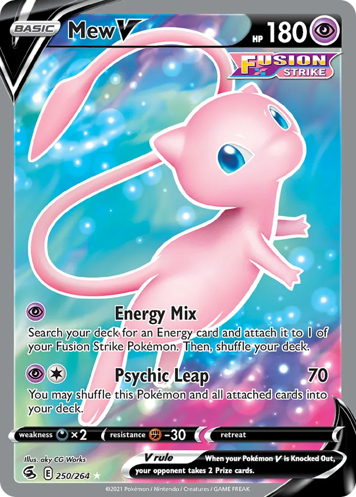 Sword & Shield—Fusion Strike 영어판 Mew V 250 카드 앞면